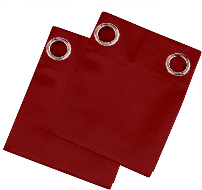 LEMOMO Blackout Curtains 66 x 54 Inch Long Red Curtains Set of 2 Panels Room - Image 9