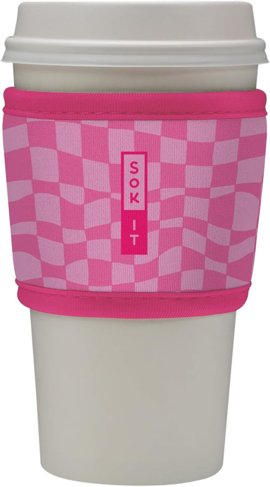 Sok It HotSok Coffee & Tea Reusable Insulated Neoprene Cup Sleeve (Pink Grand Prix)