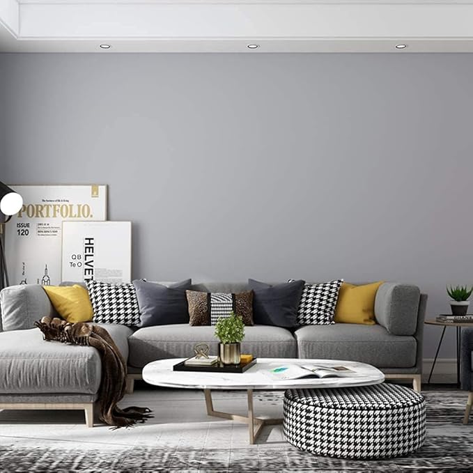 practicalWs Gray Self-Adhesive Wallpaper Removable Film Stick Paper Easy to - Image 3