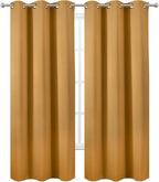 LEMOMO Mustard Yellow Thermal Blackout Curtains/42 x 95 Inch/Set of 2 Panels - Image 2