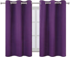 LEMOMO Purple Blackout Curtains 42 x 54 Inch Length Set of 2 Panels Grommet - Image 2