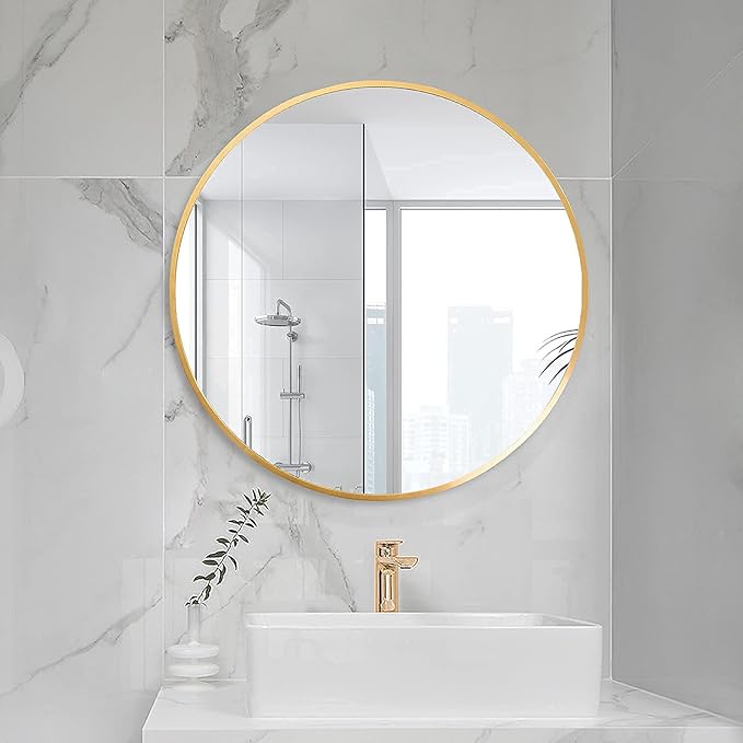 HARRITPURE Round Mirror 19.6" Gold Wall Mounted Circle Mirror - Image 3