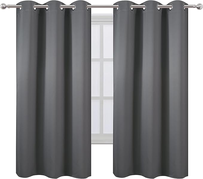 LEMOMO Frost Grey Blackout Curtains 40 x 63 Inch Length/Set of 2 Curtain - Image 2