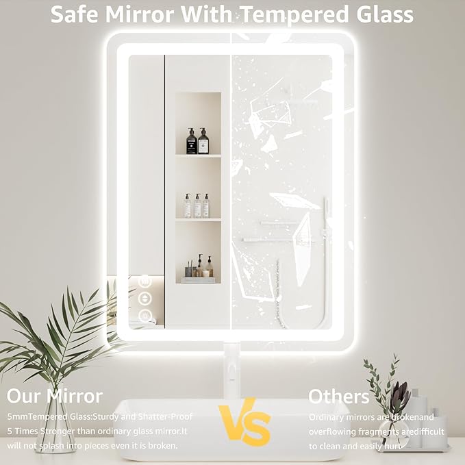 Led Bathroom Mirror with Lights, Anti-Fog & Tri-Color Lighting - Image 4