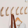 Wooden Coat Hooks for Wall, 6 Pack Wall Mounted Natural Wood Hooks, Modern by CRSWHA