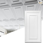 Art3d Drop Ceiling Tiles, 24x48in. White, Polyvinyl Chloride, Glue Down by Art3d