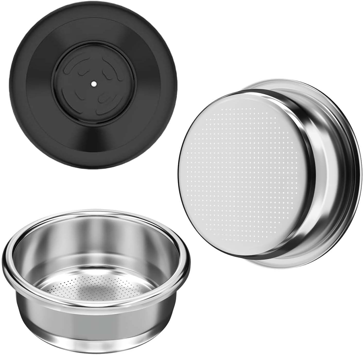 [1 Pack] Precision 18-22g Double Shot Multi-Hole Filter Basket[Italian-Style Craftsmanship][For Rich Crema & Even Extraction] Fits 54mm Breville/Sage: Bambino, Bambino Plus, Barista Express Series