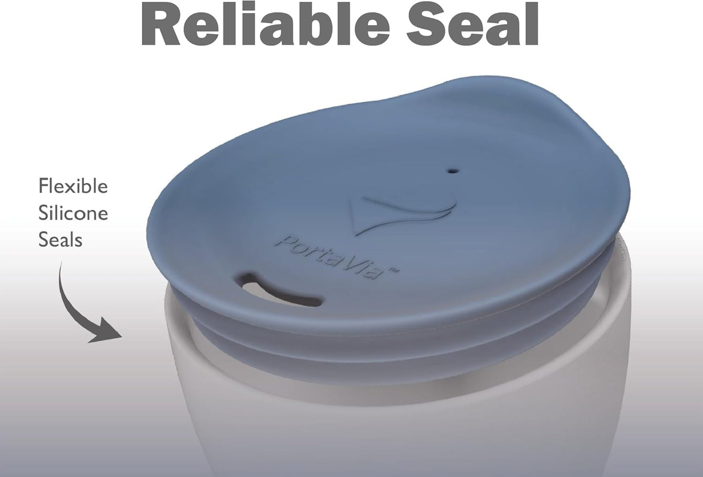 Reusable Coffee Cup Silicone Lid – Fits Most Tumbler, Water Bottle, & Ceramic Coffee Mug Between 3"-3¼" – Dishwasher-Safe Travel Mug Lid keeps your beverage in your mug (Medium - Navy)