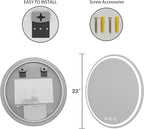 LED Bathroom Mirror 22 Inch Round Bathroom Mirror - Image 4