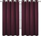 LEMOMO Burgundy Red Blackout Curtains 52 x 63 Inch Length/Set of 2 Curtain - Image 2