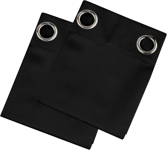LEMOMO Blackout Curtains 66 x 72 Inch Long Black Curtains Set of 2 Panels Room - Image 9