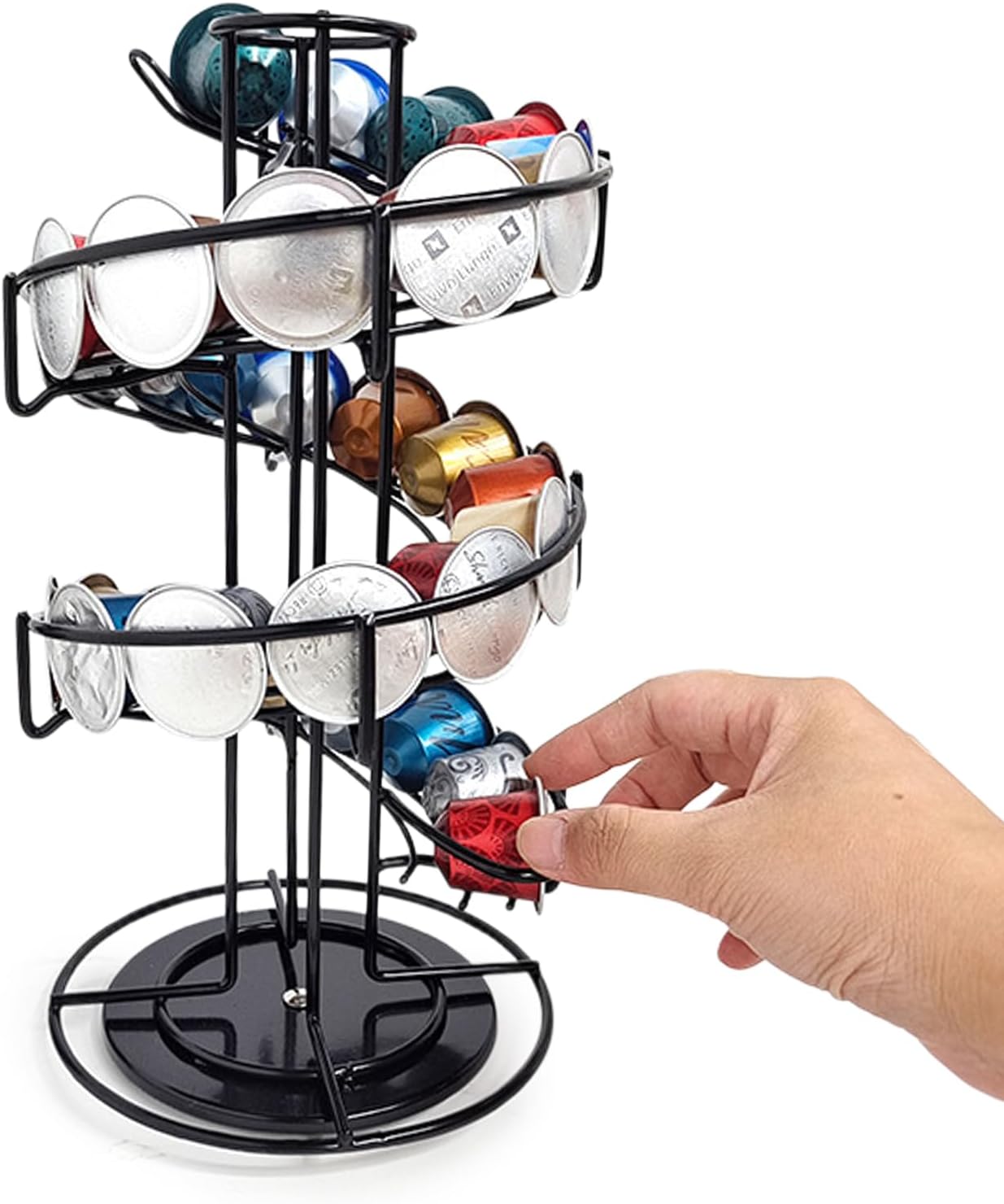 Coffee Pod Carousel Holder, Coffee Pod Storage Stand Organizer Holds up to 30 for Countertop Home Office Kitchen