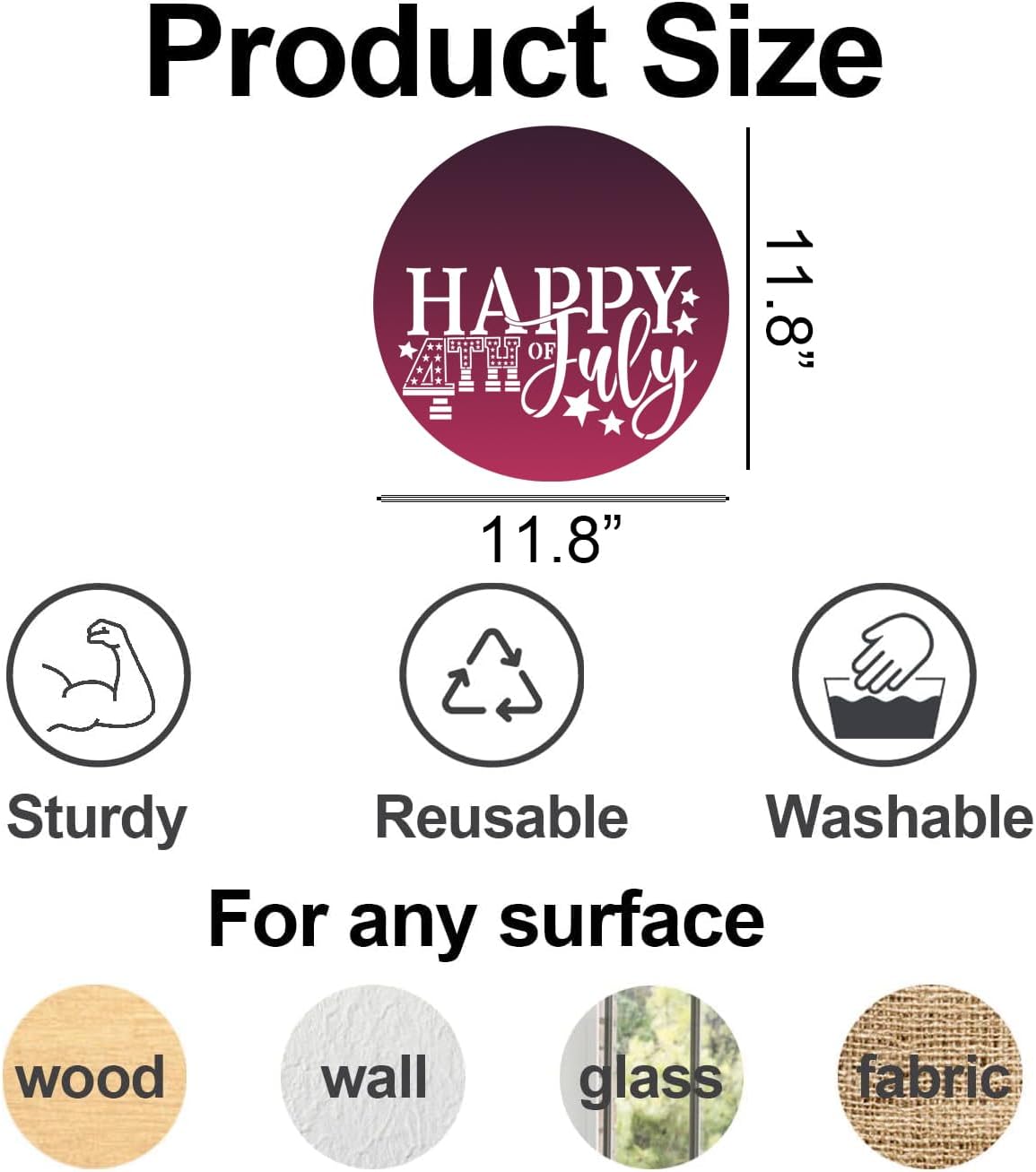 Patriotic Welcome Stencils 12” 4th of July Stencil Independence Day Stencils for Painting on Wood Door Hanger Porch Sign Decor