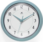 Infinity Instruments Retro 9.5 Inch Round Indoor Wall Clock, Baby Blue by InfinityInstruments
