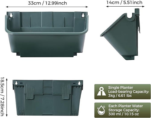 16 Pack Vertical Garden Planter, 13 inch Wall Mounted Planter - Image 2