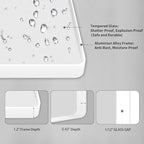 LOAAO 60x36 Inch White Metal Framed Bathroom Mirror - Image 5