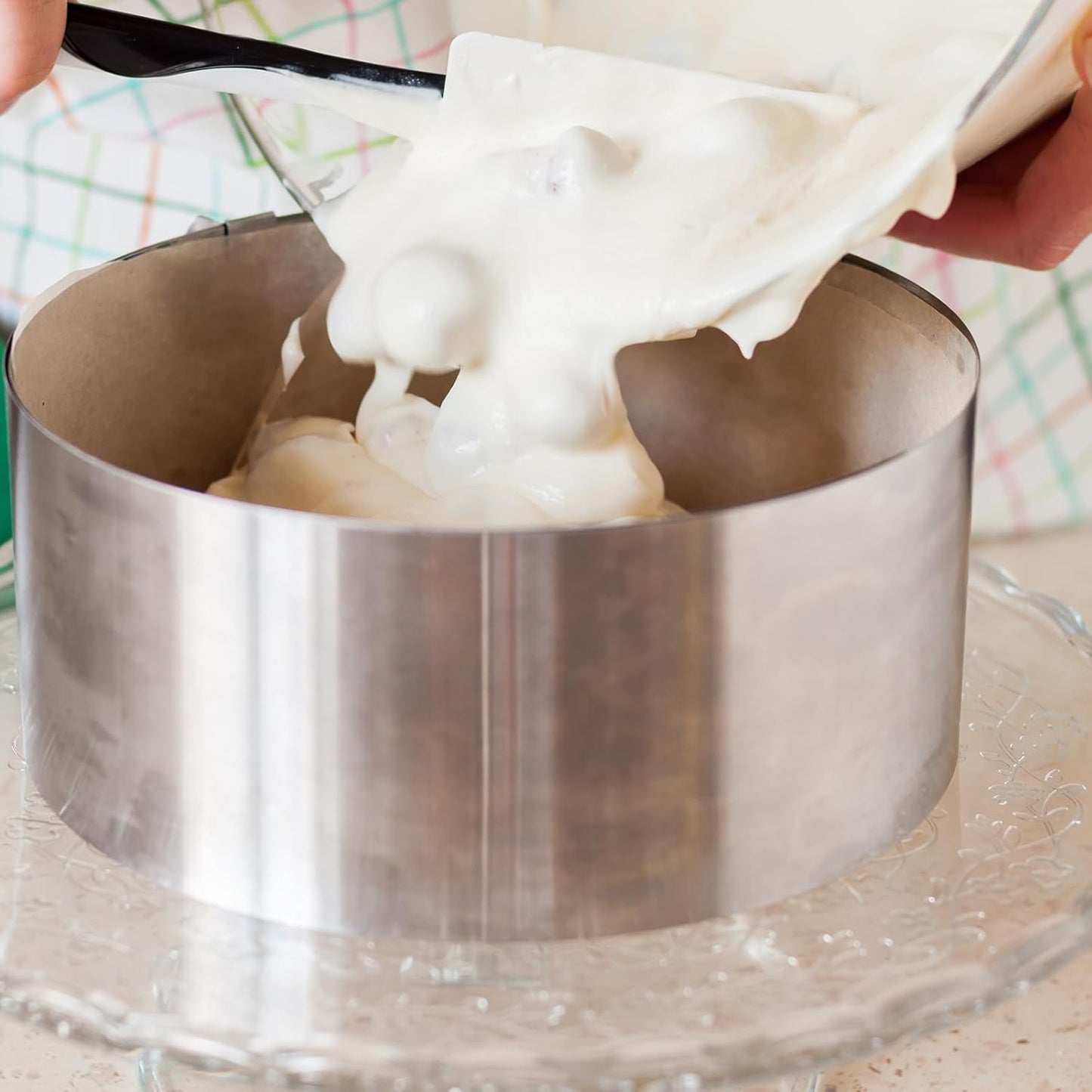 HARFINGTON Round Cake Ring 10 x 2.75 Inch Seamless Stainless Steel Pastry Mousse Dessert Ring Mirror Coating for Baking Cooking Making Tool