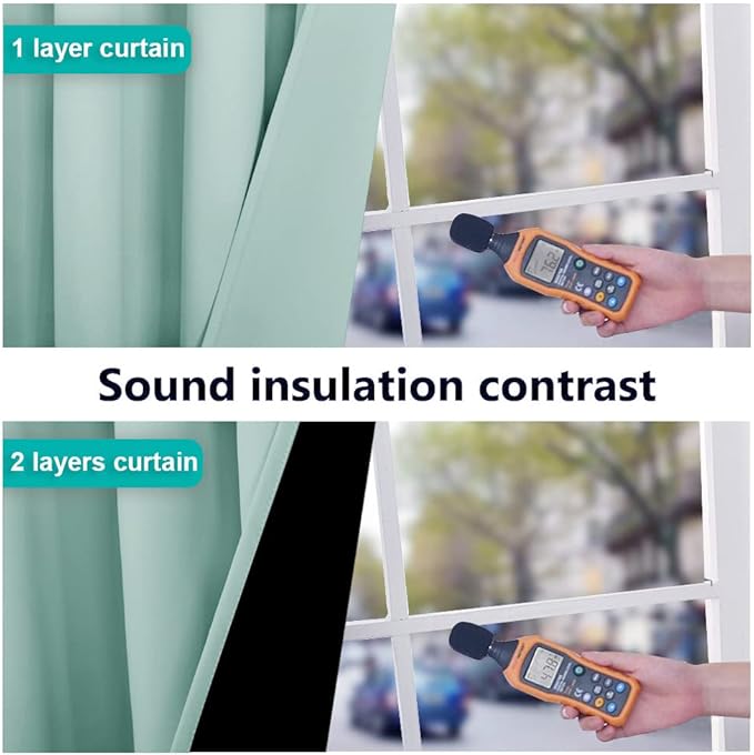 NICETOWN Aqua Blue 100% Blackout Curtains - Image 4