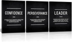 HUADO Motivational Canvas Wall Art, Leader Confidence Perseverance Office Wall by KAWAHONE