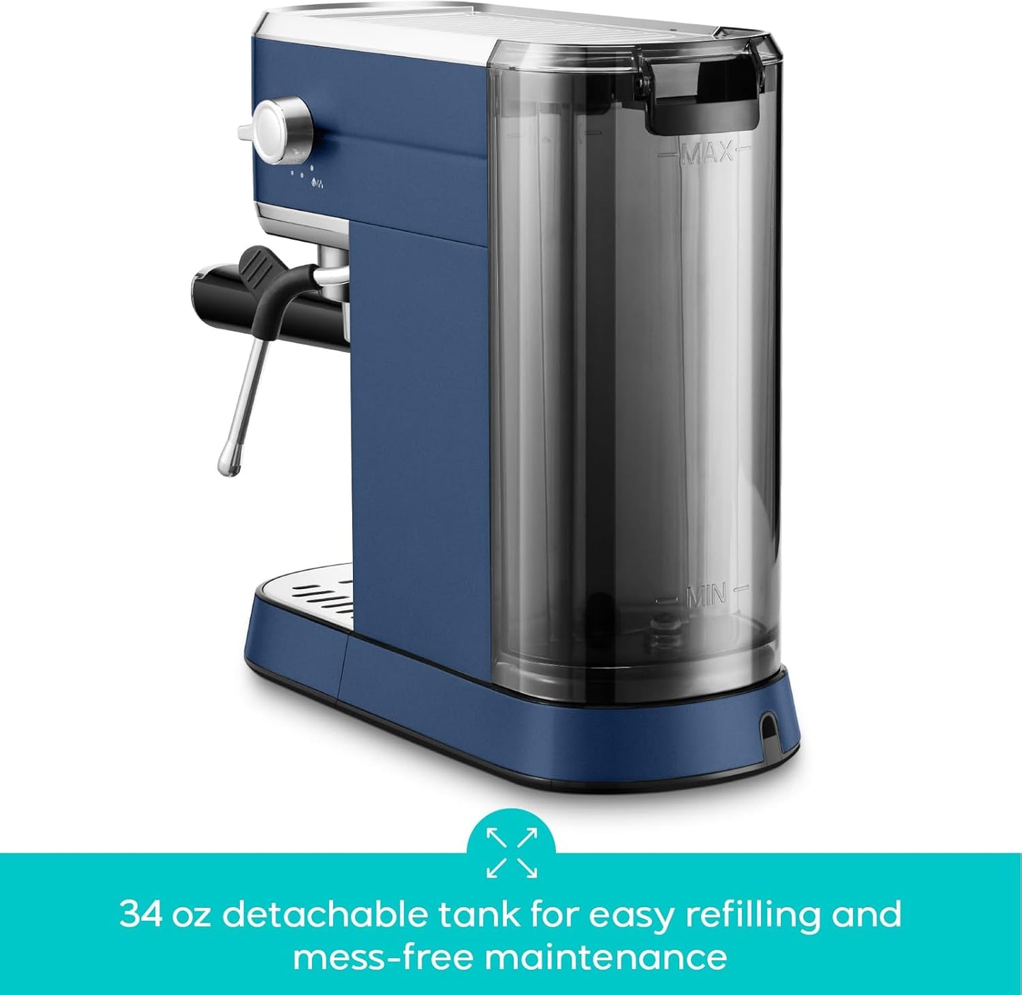 CASABREWS Espresso Machine 20 Bar, Professional Espresso Maker with Milk Frother Steam Wand, Espresso Coffee Machine with 34oz Removable Water Tank, Sapphire Blue