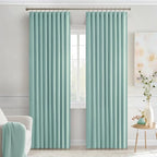 MIULEE Aqua Back Tab Blackout Curtains 90 Inches Long 2 Panels Set - Image 9
