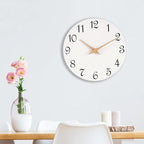Mosewa Wall Clock White Silent Non Ticking Battery Operated Simple Minimalist - Image 2