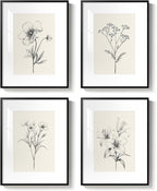 Framed Black and White Botanical Wall Art, Farmhouse Rustic Flower Artwork - Image 8