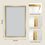 Koonmi Gold Rectangle Wall Mirror, 20x30 Inch Bathroom Mirror, Aluminum Frame - Image 2
