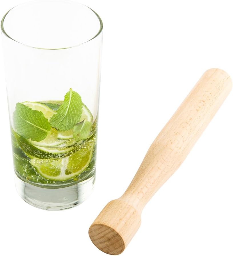 Restaurantware Bar Lux 9.75 Inch Cocktail Muddler 1 Break-Resistant Drink Muddler - Streamlined Design Durable Natural Wood Bar Muddler Crush Herbs Spices And Berries