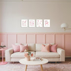 SEHSUVC Coquette Pink Bow Bible Verse Wall Art Set of 4, Christian Scripture - Image 7
