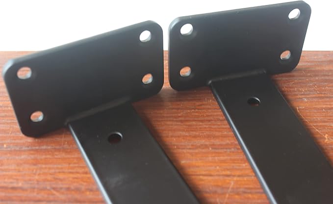 4 Pack - 6 inch Black Hidden L Shelf Bracket Iron Floating Shelf Brackets - Image 3