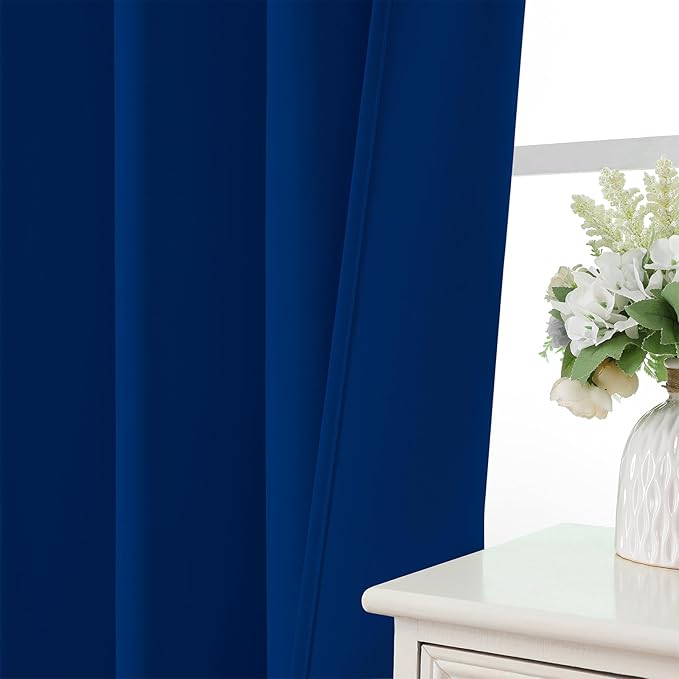 CUCRAF Royal Blue Blackout Curtains 84 inch Length 2 Panels Set, Rod Pocket - Image 5