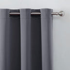 LEMOMO Blackout Curtains 52 x 90 Inch Long Grey Curtains Set of 2 Panels Room - Image 6