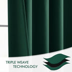 MIULEE Christmas Hunter Green Back Tab Blackout Curtains 102 Inch Long 2 Panels - Image 7