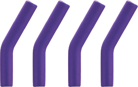 Zibtes-4PCS Silicone Straw Tips- Food Grade Rubber Metal Straws Tips Covers Only Fit for 1/3 Inch Wide(8MM Outdiameter) Stainless Steel Straw-Purple