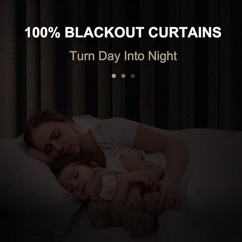 100% Blackout Shield Linen Blackout Curtains - Image 2