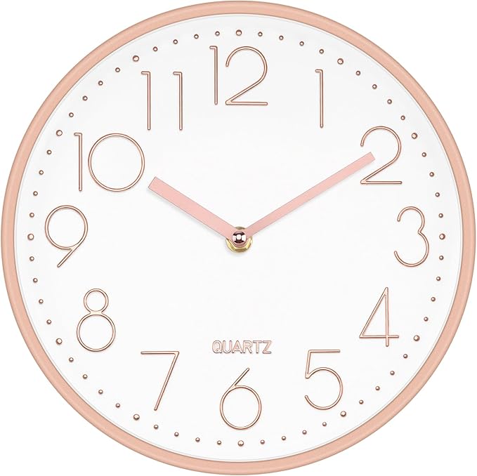 Foxtop Modern Wall Clock 10 Inch Non-Ticking Silent Battery Operated Round by Foxtop