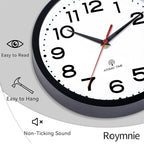 Roymnie Atomic Wall Clock 10 Inch, Modern Clock Battery Operated Classic Analog - Image 9