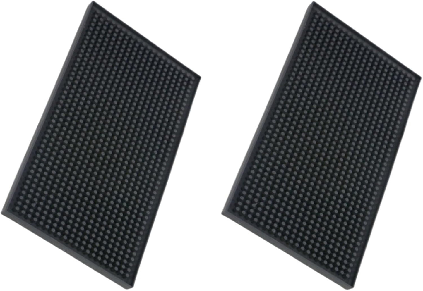 Bar Mats 2PCS 6" x 12" Small Black, Countertop Coffee Mat for Home Bar, Service Spill Mat for Cocktail Bartender Kitchen, PVC Counter Top Cup Glasses Dish Drying Mat, 2Pac(Black)