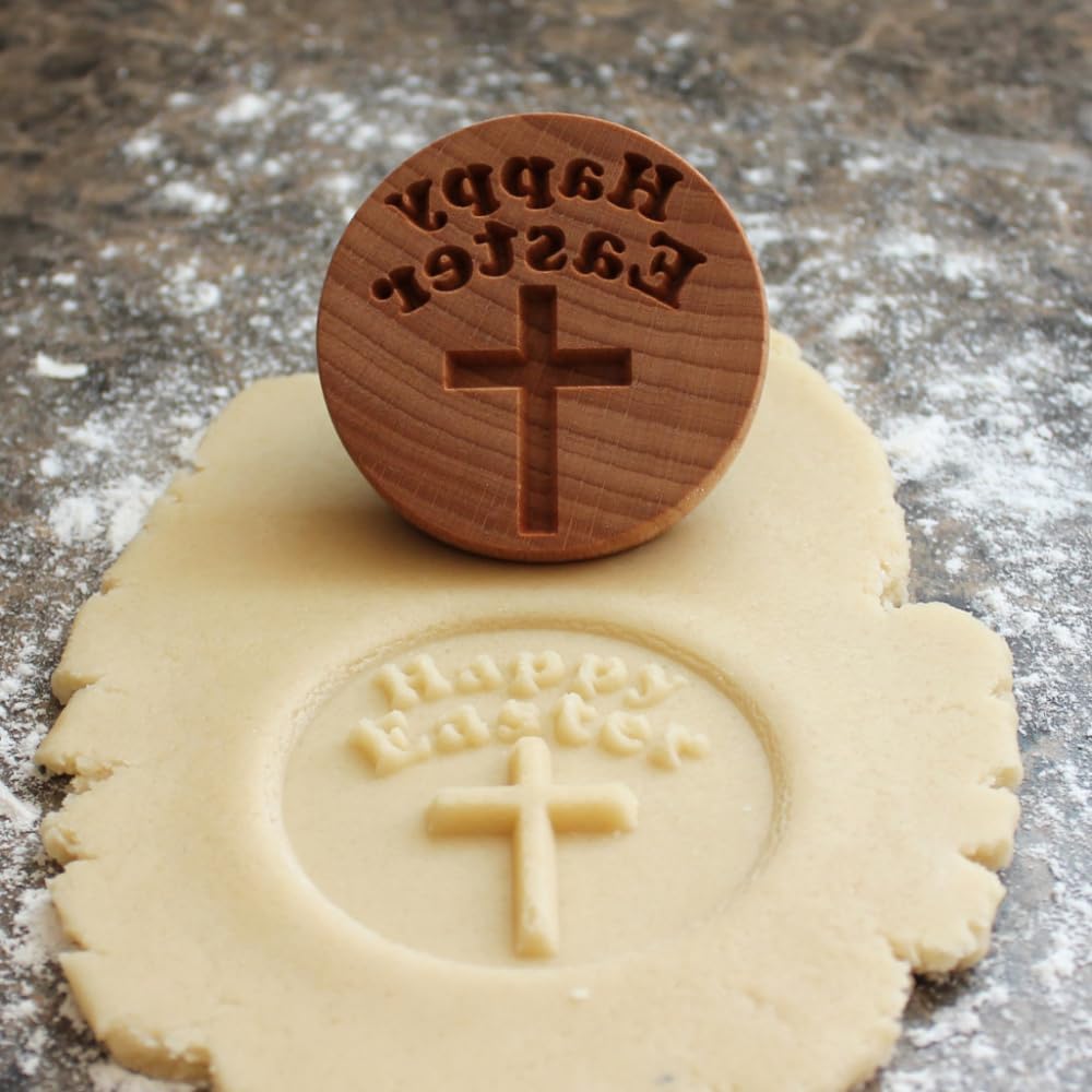 Wood Cookie Stamp, 2.5 Inch (Happy Easter CS-108)