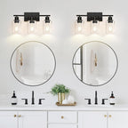 Indoi 3 Light Bathroom Light Fixtures, Matte Black Modern Vanity Lights - Image 7