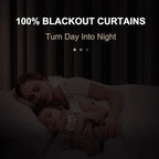 100% Blackout Shield Green Linen Blackout Curtains - Image 2