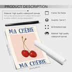 jkahh Funky Cherry Wall Art Vintage Red Blue Aesthetic Poster Trendy Ma Cherie - Image 2