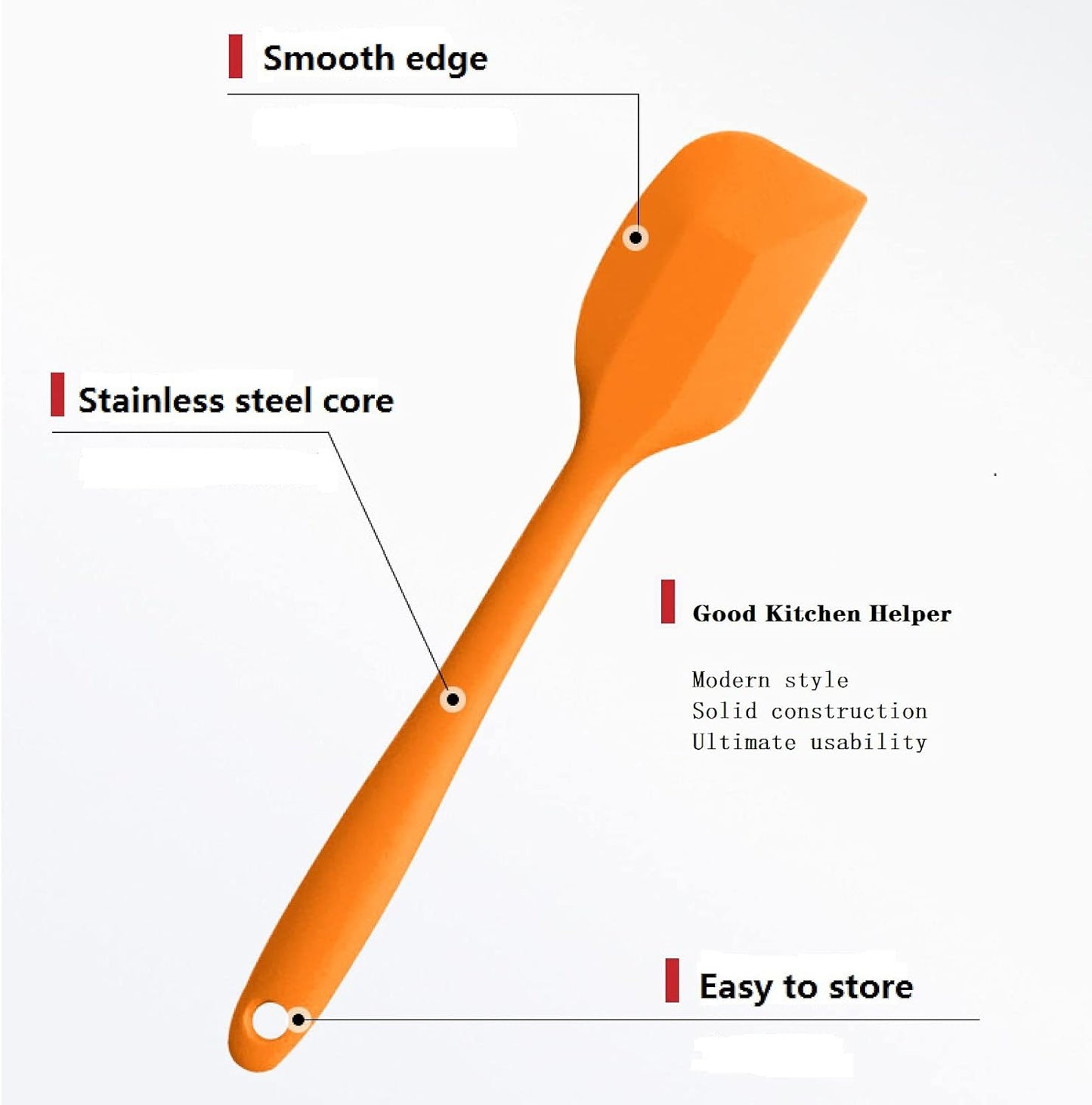 8 Pieces Silicone Spatulas,8.5 inch Non-stick Spatulas with Stainless Steel Core,Heat Resistant-500℉, One Piece Design,Food Grade Silicone, Dishwasher Safe, for Mixing,Cooking,Baking (8.5 inch)