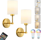Battery Operated Wall Sconce Set of Two, Wireless Rechargeable Wall Light by KARTOOSH