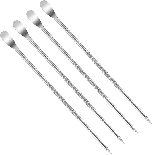 4 PCS Latte Art Pen Cinnamon Pen for Coffee,Barista Espresso Coffee Latte Art Tools Accessories for Coffee Bar Barista Make Creative Coffee Designs Decors,Stainless Steel Silver,LXLVOUEG