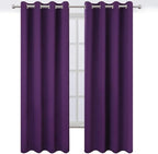 LEMOMO Blackout Curtains 52 x 90 Inch Long Purple Curtains Set of 2 Panels Room - Image 2