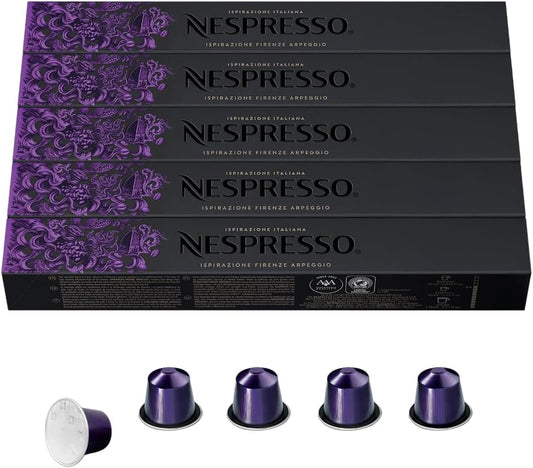 Nespresso Capsules Original Line, Arpeggio Intenso, Dark Roast Coffee,50 Count Coffee Pods