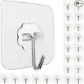 Jwxstore 24 Pack Self Adhesive Hooks Heavy Duty - 33lb Max by Jwxstore