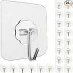 Jwxstore 24 Pack Self Adhesive Hooks Heavy Duty - 33lb Max by Jwxstore